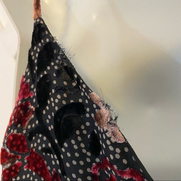 Jill Jill Stuart Dahlia Devore Floral Velvet V-Neck Ruffle Frill Midi Dress Sz 4 - Picture 7 of 11